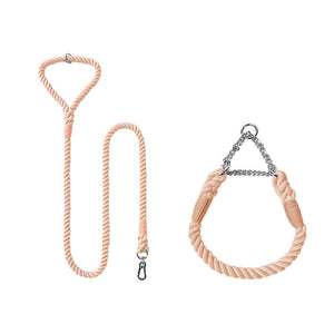 Woven Cotton Pet Dog Leash Collar Set