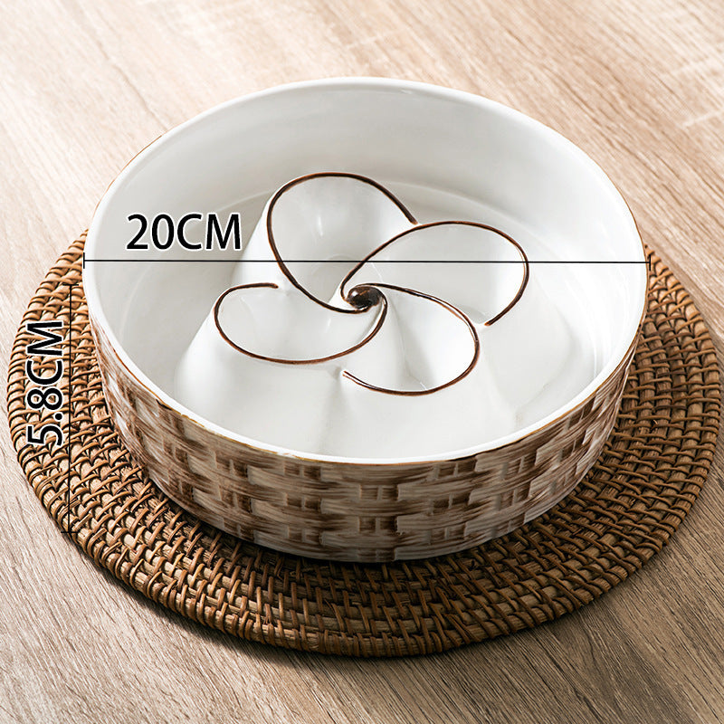 Ceramic Slow Feeder Dog Bowl