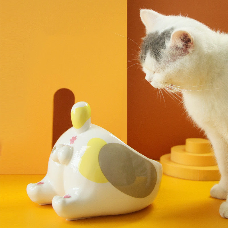 Ceramic Pet Bowl Cat Bowls Feeding Holder