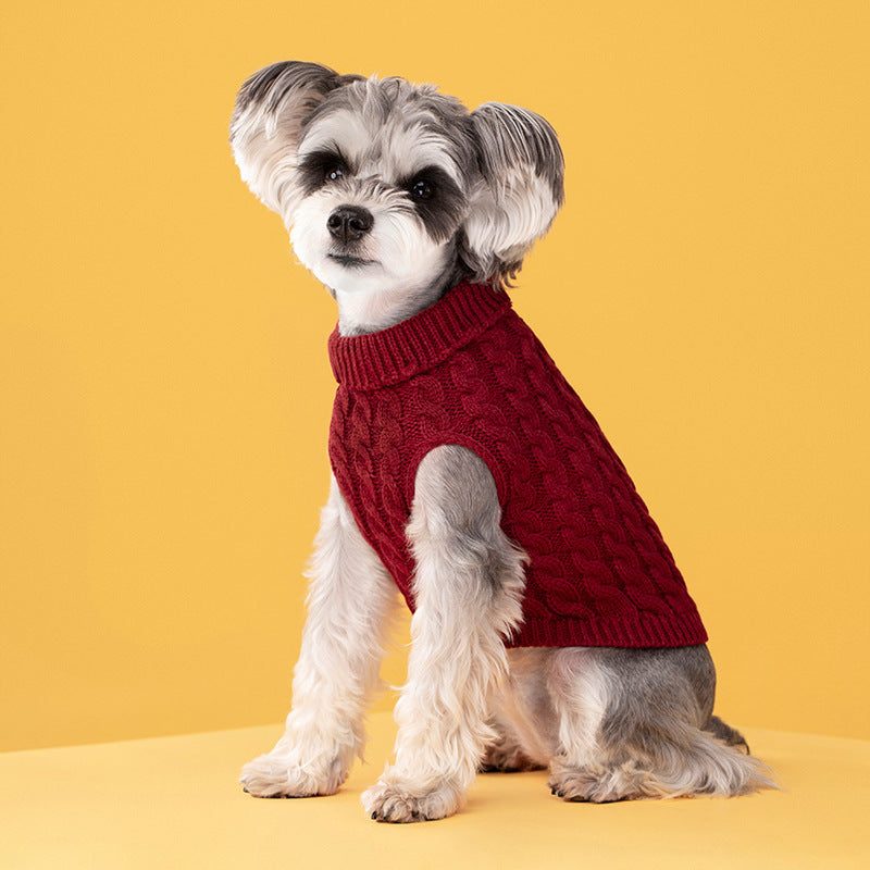 Pet Dog Cat Keep Warm Pure Color Sweater
