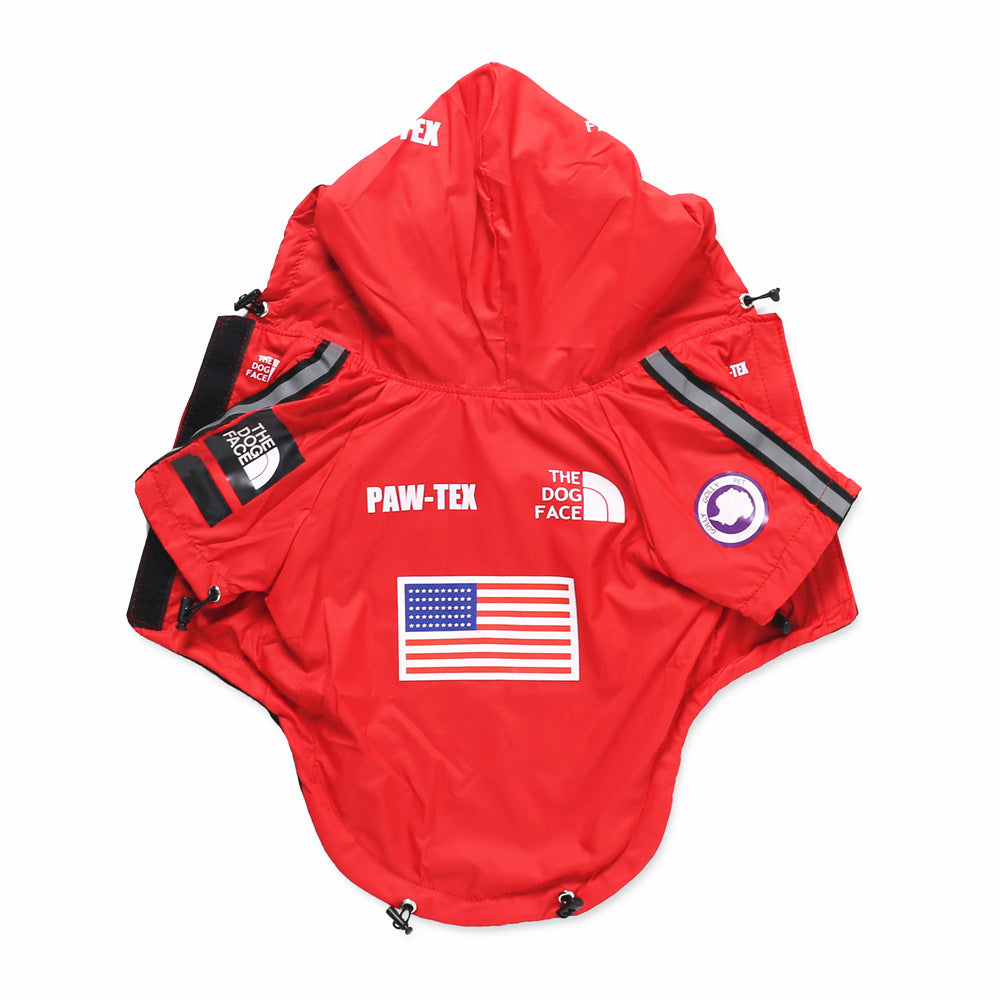 Windproof And Dog Large Dog Raincoat