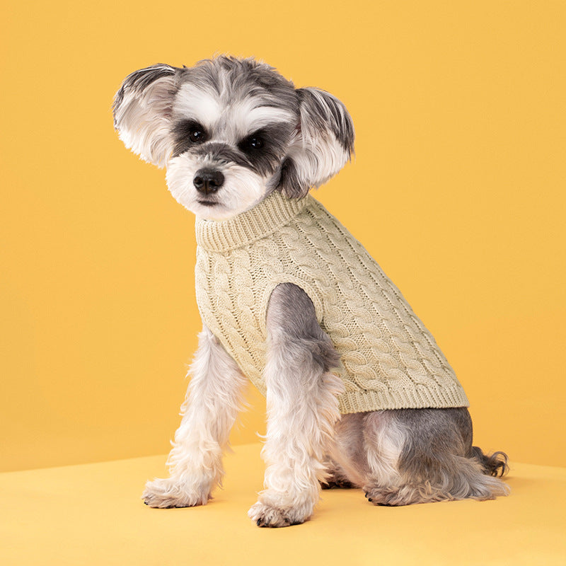 Pet Dog Cat Keep Warm Pure Color Sweater