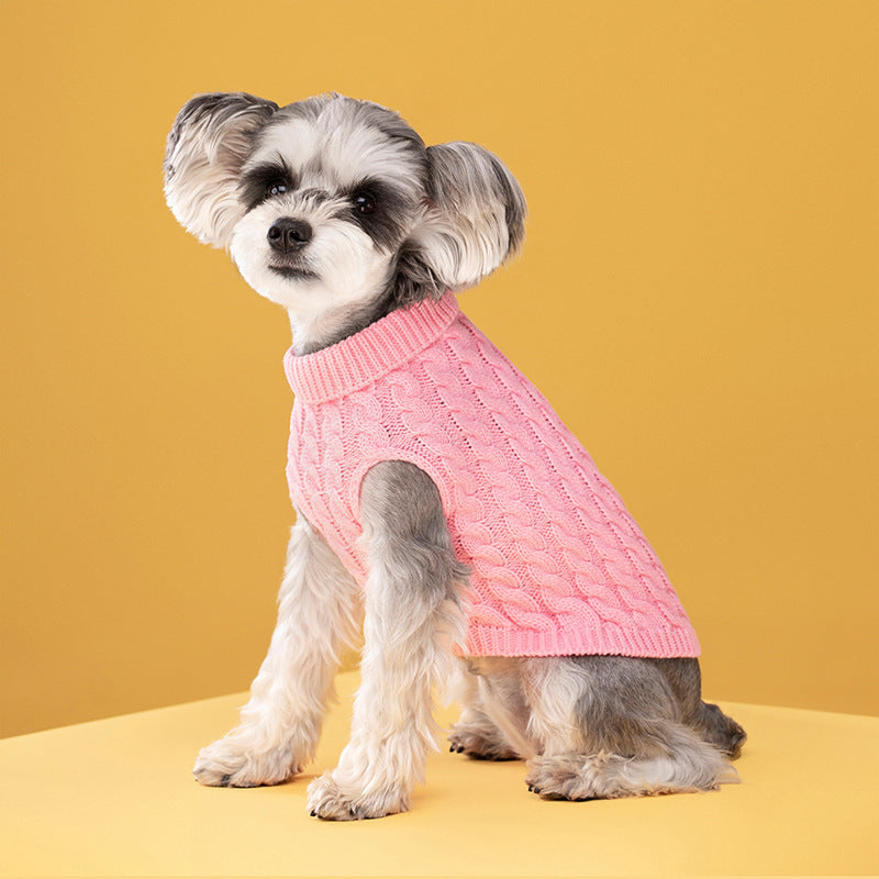 Pet Dog Cat Keep Warm Pure Color Sweater
