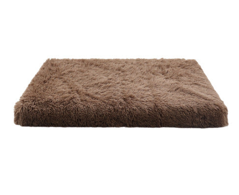 Plush Square Pet Bed Wave Memory