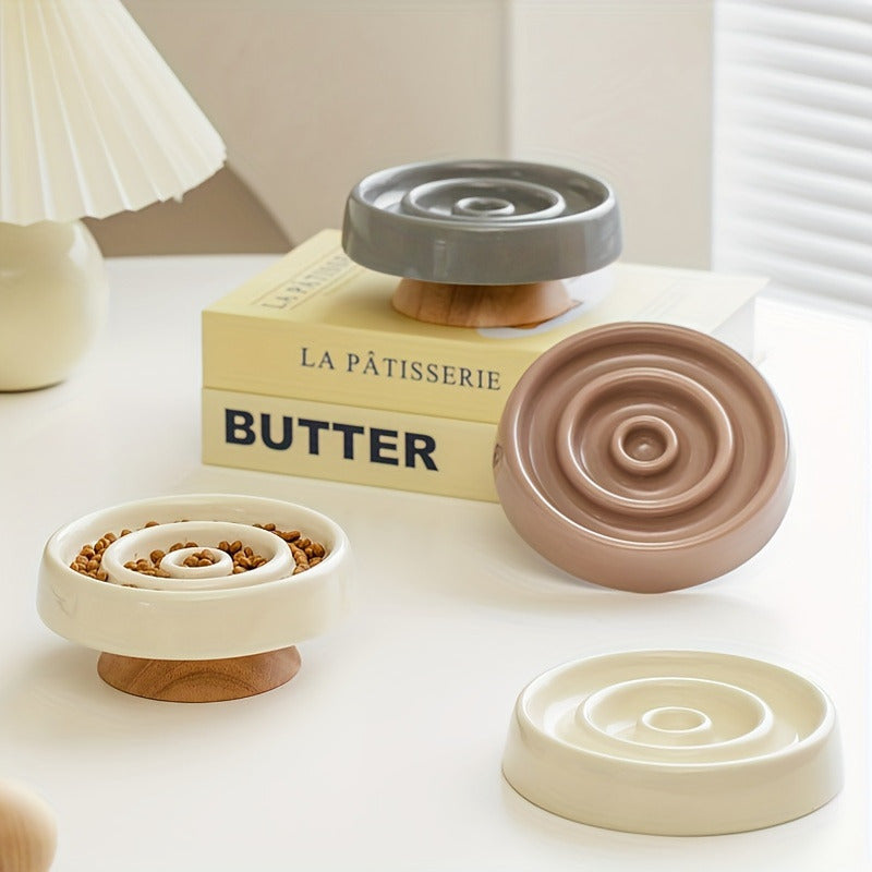 Ceramic Cat Slow Feeder Bowl Anti-Gulping Cat