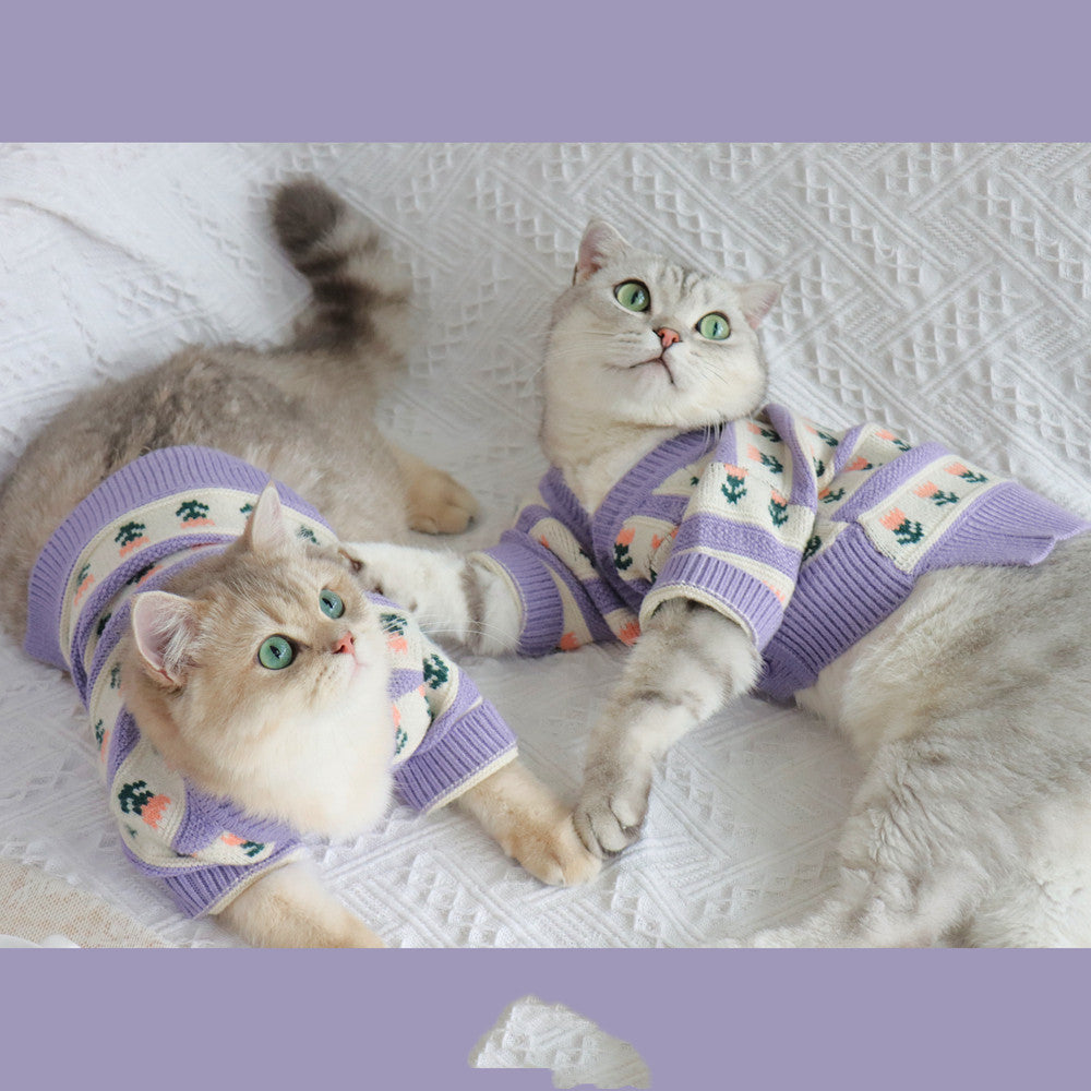 Cat Autumn And Winter Knitted Clothes