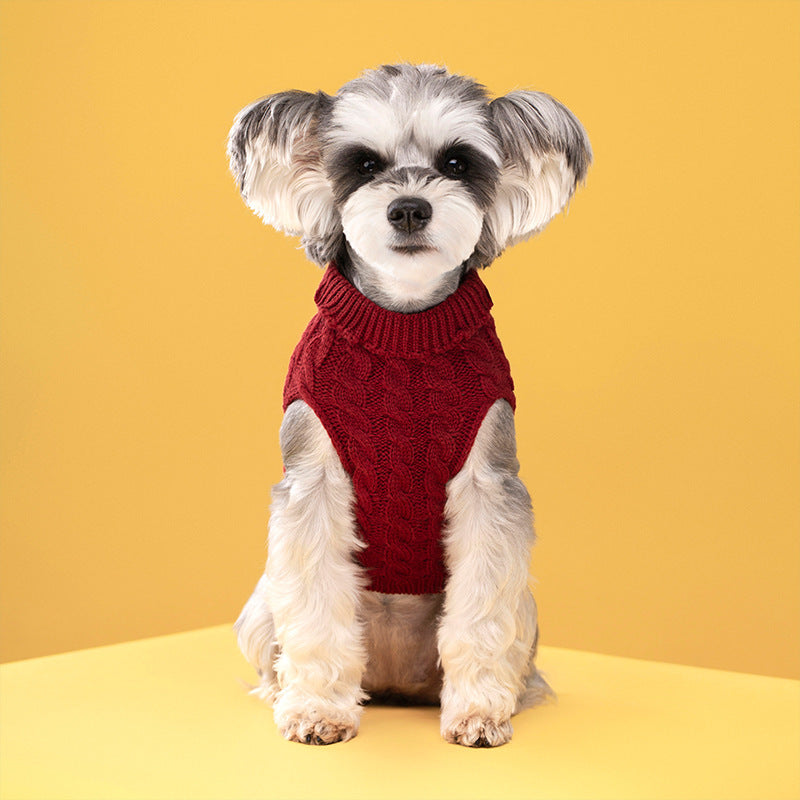 Pet Dog Cat Keep Warm Pure Color Sweater