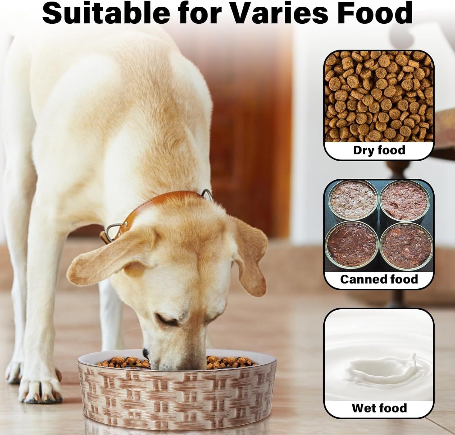 Ceramic Slow Feeder Dog Bowl