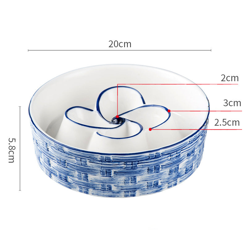 Ceramic Slow Feeder Dog Bowl