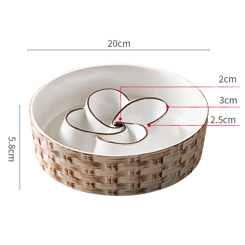 Ceramic Slow Feeder Dog Bowl