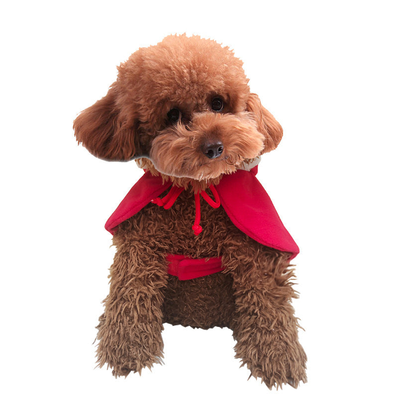 Dog Pet Christmas Cloak With Hood Clothes