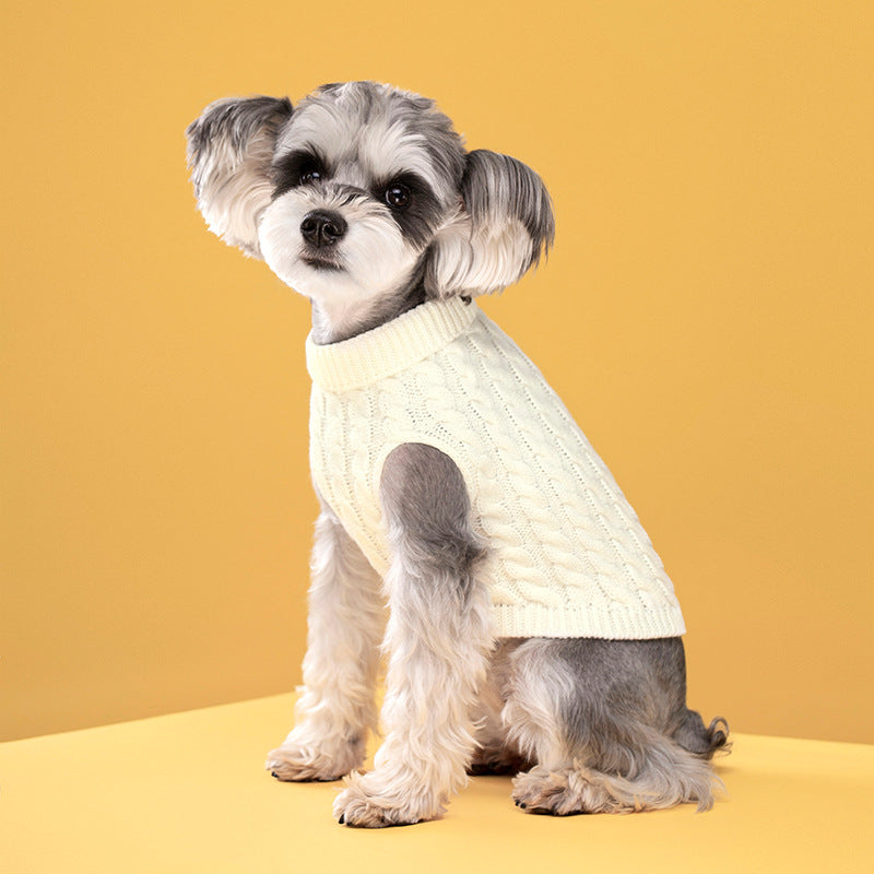 Pet Dog Cat Keep Warm Pure Color Sweater