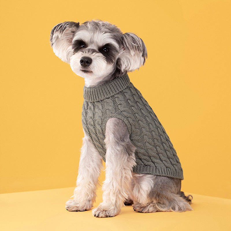 Pet Dog Cat Keep Warm Pure Color Sweater