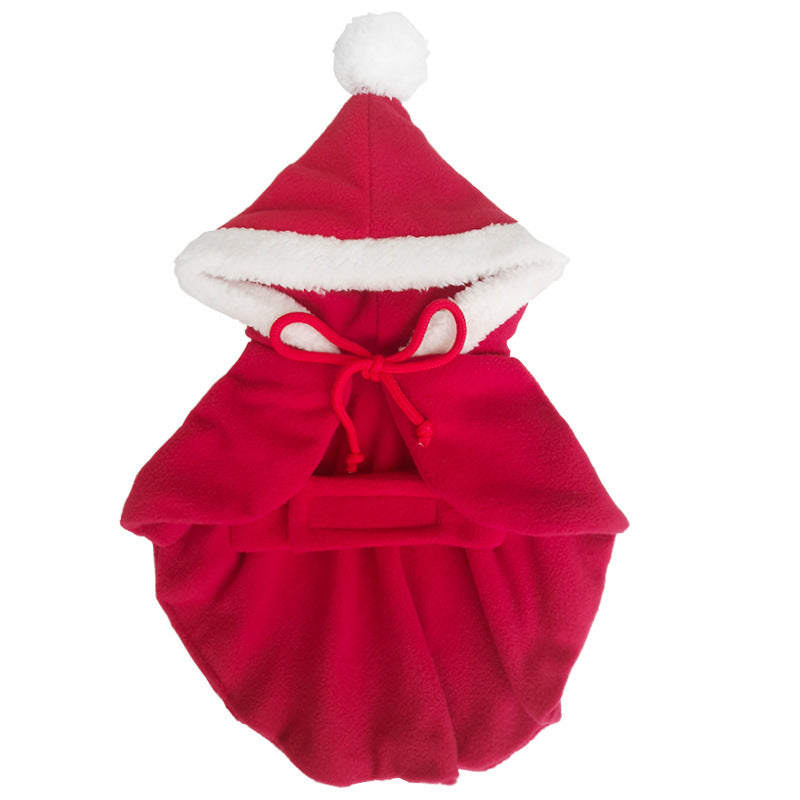 Dog Pet Christmas Cloak With Hood Clothes